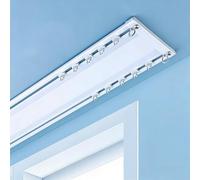 Heavy Duty Double Curtain Tracks System - Ceiling Mount 100-500 cm Easy Install for Living Room Bedroom Hospital& Versatile Ideal for Window Treatments (4.2m)