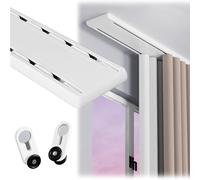 Heavy Duty Double Drop Ceiling Curtain Track 1m6m Silent Sliding Aluminum Rail for Bedroom Living Room Hotel WindowsWhite 3.6m/11.8ft Easy Installation