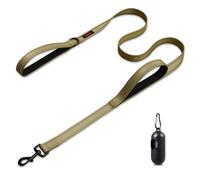 Heavy Duty Double Handle Dog Leash Reflective Training Leash for Large Dog Breeds 6ft Dark Green