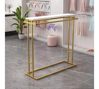 Heavy-Duty Double Rod Clothing Rack - Modern Garment Organizer for Bedroom & Retail Display, Space-Saving Clothes Storage Solution, 100x50x130cm, Durable & Stylish Design