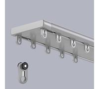 Heavy Duty Double Row Ceiling Curtain Track Set Easy Install 12.8ft Curtain Rods for Room Dividers & Versatile Hanging Solutions Grey Color 3.9m Length