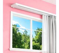 Heavy Duty Double Row Ceiling Curtain Track Set Silent Aluminum Alloy Drape Track for Living Room Bedroom Hospital1.2m (3.9ft) White