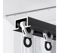 Heavy Duty Double Row Ceiling Curtain Track Silent System Black Recessed Design Smooth Operation with Invisible Mounting Ideal for Home and Office Curtains