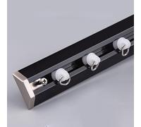 Heavy Duty Double Row Ceiling Curtain Track V Shaped Ultra Thin No Drill Room Divider Silent Sliding System Space Saving Curtain Rail for Home & Office