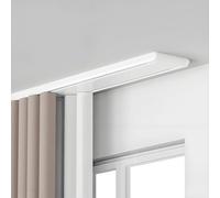 Heavy Duty Double Row Ceiling Track for Room Divider - 12.1ft Adjustable Ra with Silent Rollers - Ideal for Bedrooms and Spaces - Easy Installation Color A
