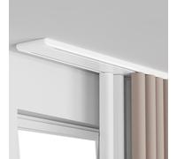 Heavy-Duty Double Row Ceiling Track System - Wall-Mounted Sliding Rails, 1.9m/6.2ft, Ideal for Living Room & Bedroom Decor, Smooth Operation, Modern Black & White Design