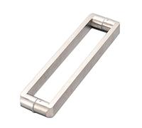 Heavy Duty Double Sided Sliding Barn Door Handle - Square Pull Handle for Screen Doors, Large Gates, Decks & Patios - Durable Outdoor Metal Handle in Rose Gold Finish