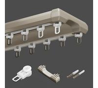 Heavy Duty Double Track Aluminium Curtain Rail System 70 600cm/2.3 19.6ft Window Ceiling Track for Room Privacy Space Division Champagne 190cm (2 * 95cm)