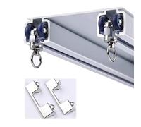 Heavy-Duty Double Track Ceiling Curtain Rail System with Silent Rollers - 9.8ft White Divider for Open Spaces Perfect for Home Office and Event Use