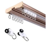Heavy Duty Double Track Ceiling-Mounted Room Divider - Aluminum Window Rod for Living Room & Hospital - 5.0m Adjustable Conjoined Ra & Stylish Solution