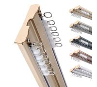 Heavy Duty Double Track Curtain Rail Aluminum Drapery Rod for Living Room Bedroom Room Divider - 1/1.6/2.4/3.5/4.6/6m Options (Gold 4.2m)