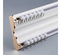 Heavy Duty Double Track Curtain Rail Set - Adjustable 3.3ft to 13.8ft Aluminium Ceiling Track for Living Room Bedroom Room Divider - White (3.2m/10.5ft)
