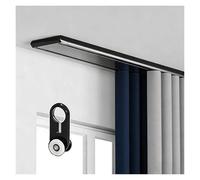 Heavy Duty Double Track Curtain Rail System - 24ft Silent Operation Aluminum Ceiling Mount - Ideal for Living Rooms & Bathrooms (Black)
