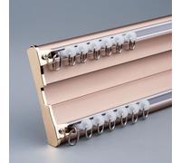Heavy Duty Double Track Curtain Rail System - 3.3ft to 13.8ft Adjustable Aluminum Ceiling Track for Living Room & Bedroom - Room Divider (Gold Finish 3.2m/10.5ft)
