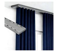 Heavy-Duty Double Track Curtain Rail System with Silent Roller, Smooth Sliding Drapery Track for Living Room, Bedroom, Bathroom - Gray, 170cm/5.6FT