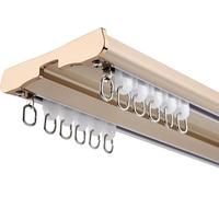 Heavy Duty Double Track Curtain Rails Ceiling Mounted Room Divider System Aluminum Sliding Rail in Gold Finish for Enhanced Privacy and Style