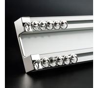 Heavy-Duty Double Track Curtain Rod System - Ceiling Mounted Sliding Ra for Privacy 4.5m White - Ideal for Living Room Bedroom and Office Use