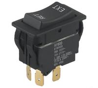 Heavy Duty DPDT Rocker Switch 20 Amp 125V AC ON-OFF-ON Push Button Reset for Motor Direction Change IP54 Rated 4 for spade Terminals