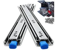 Heavy-Duty Drawer Guide System with Full Lock 2-Wheel Ball Slides Side Mount Max Load 120kg Compatible with 300-1000mm Drawers (54 inch / 1350mm)