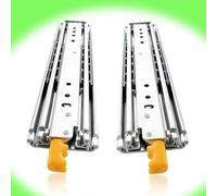 Heavy Duty Drawer Rails with Lock - 12in to 60in Full Extension Ball Bearing Glides, Side Mount for Tool Box & Cabinet - Durable Drawer Runners (32in/800mm)