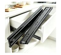 Heavy Duty Drawer Runners, Push to Open 3 Section Full Extension Slides Black 8-20in Ball Bearing No Handle Required(10in/25cm)