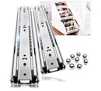 Heavy Duty Drawer Runners Slides Full Extension 300 350 400 450 500 550 650 700 800 850 900 950 400mm Ball Bearing Rails Track Guide Glides 56kg 1pair (Without Lock, 32 inch(800mm))