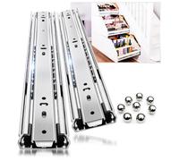 Heavy Duty Drawer Runners Slides Full Extension 300 350 400 450 500 550 650 700 800 850 900 950 400mm Ball Bearing Rails Track Guide Glides 68kg 1pair (Without Lock, 16 inch(400mm))