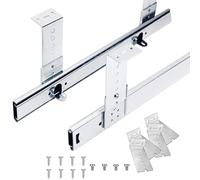 Heavy Duty Drawer Runners with Ball Bearing Slides 1 Pair Supports 50kg 400mm Length Ideal for Under Desk Keyboard Tray，Silver 400mm