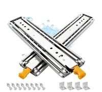 Heavy-Duty Drawer Slide Ra with Lock, Full Extension Ball Bearing Guides, Max Load 220kg, 900mm (36in), for 1500-2000mm Drawers, Side Mount, Yellow