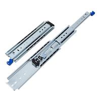 Heavy Duty Drawer Slides 1 Pair 76MM Wide Industrial Heavy-Duty Slide Rail with Lock Full Extension Ball Bearing Side Mount 3-Fold Industrial Rails for Large Tool Box(Blue,750mm)