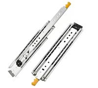Heavy Duty Drawer Slides 1 Pair 76MM Wide Industrial Heavy-Duty Slide Rail with Lock Full Extension Ball Bearing Side Mount 3-Fold Industrial Rails for Large Tool Box(Yellow,600mm)