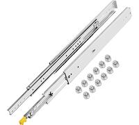 Heavy Duty Drawer Slides 24" Length, Locking Drawer Slides 500lbs Load Capacity Long Full Extension Drawer Slide 1 Pair Side Mount Ball Bearing Drawer Glides Push to Open Drawer Runners Rail