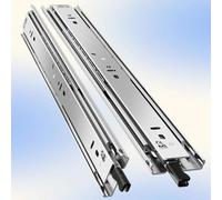 Heavy Duty Drawer Slides 3-Fold Full Extension Side Mount Ball Bearing Industrial Locking Rail Cabinet Tool Box Runners 51mm Wide 1 Pair Mechanical Equipment Slide Rails(40 in)