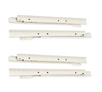 Heavy-Duty Drawer Slides - 4-Pack Metal Drawer Rails for Kitchen Closets and Dressers - 300mm 400mm 500mm Bottom MountWhite Finish 12 Inch