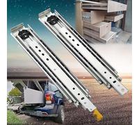 Heavy-Duty Drawer Slides 700-1350mm 5mm Width Ball Bearing Ra with Lock Side Mount 1 Pair - Ideal for Cabinets Storage and Industrial Use (Color: Without Lock Size: 1450mm)
