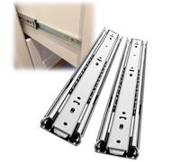 Heavy Duty Drawer Slides, Full Extension Ball Bearing Side Mount for Cabinets, 3-Section Industrial Slides, Maximum Load-Bearing 68kg, 1 Pair