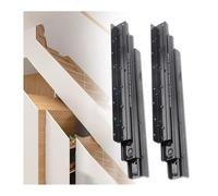 Heavy-Duty Drawer Slides Full Extension Side Mount Under Counter Metal Ball Bearings Hidden Ra for Cabinets & Stairs Black 400mm Length -