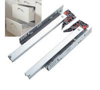 Heavy Duty Drawer Slides, Soft Close Bottom Mount with Locking Device, 3 Sections Fully Extended, Load Bearing 100lbs, 1 Pair