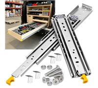 Heavy-Duty Drawer Slides with Ball Bearings Locking Mechanism 220kg Load Capacity 900mm/36in Length Ideal for Cabinets and Furniture (Yellow)