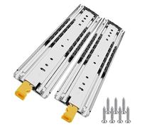 Heavy Duty Drawer Slides with Lock - 1 Pair 60-80 Inch Full Extension Ball Bearing Side Mount Rails for Tool Box, Industrial Storage Solution, Smooth Glide Mechanism