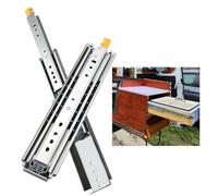 Heavy-Duty Drawer Slides with Lock, 220 kg Load Capacity, Full Extension Telescopic Rails 350-1800 mm, 1 Pair Ball Bearing Drawer Guides (1300 mm)