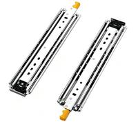 Heavy Duty Drawer Slides with Lock 3-Fold Full Extension Side Mount Ball Bearing Rails 76mm Width Cabinet Guide Rail 220kg Load Capacity Industrial Grade Guide Rail 1 Pair(Yellow,800mm)