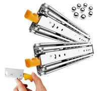 Heavy Duty Drawer Slides with Lock 76mm Wide 100cm 40in 150cm 60in 200cm 80in Full Extension 3 Fold Runners for Large Drawers (150cm)