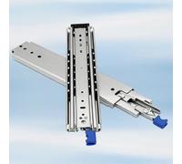 Heavy Duty Drawer Slides with Lock Drawer Rolling Bearing Slip Rail 76mm 3 Sections of Retractable Cabinet Guide Rail Side Mount Track Glide for Industry 1 Pair(Blue,550mm)
