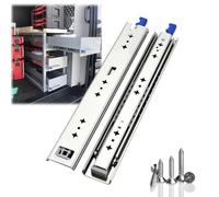 Heavy Duty Drawer Slides with LockFull Extension Ball Bearing Runners 120 kg Load Capacity 2502000 mm Adjustable Length Ideal for Workshop & Truck Storage 1 Pair (350mm/14)