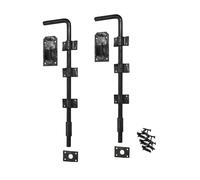 Heavy Duty Drop Bolt for Gates - 18" or 24" | Black Japanned or Galvanised | 15mm Steel Bar with Fixings | Outdoor Locking Bolt for Gates, Sheds, or Barn Doors (Black Japanned, 18" (450mm))