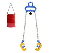 Heavy Duty Drum Clamps with Hooks and Chains - 2.1 Ton Capacity Lifting Tool for Garage and Workshop Use(C)