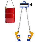 Heavy Duty Drum Lifting Clamp with Hooks and Chains, Barrel Handling Tool for Garage Workshop Towing and Lifting