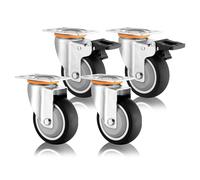 Heavy Duty Dual Locking Caster Wheels Set of 43in 4in 5in Thermoplastic Rubber Plate Casters No Noise Ideal for Trolleys Furniture Workbenches Swivel & Rigid
