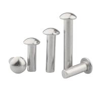 Heavy Duty Durable Rivets Solid Head Rivet, Half Round Head Solid Aluminum Rivet M1.5x4-6mm Pack of 20-1000 Pcs(M1.5x4,500Pcs)